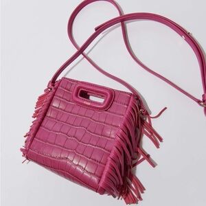 Mini embossed-leather M bag with chain